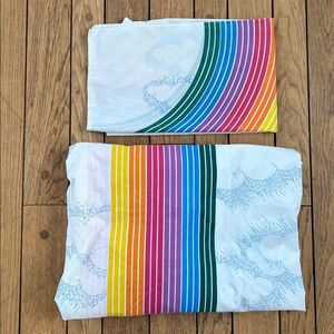 Vintage Pacific Over the Rainbow Clouds pillow case + 1 fitted sheet queen full
